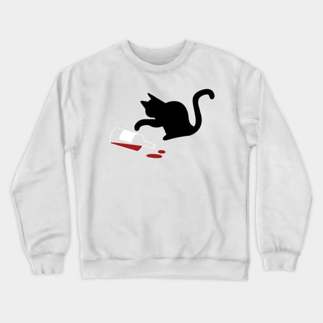 Balck Cat & Wine - Refill Crewneck Sweatshirt by GiuliaM